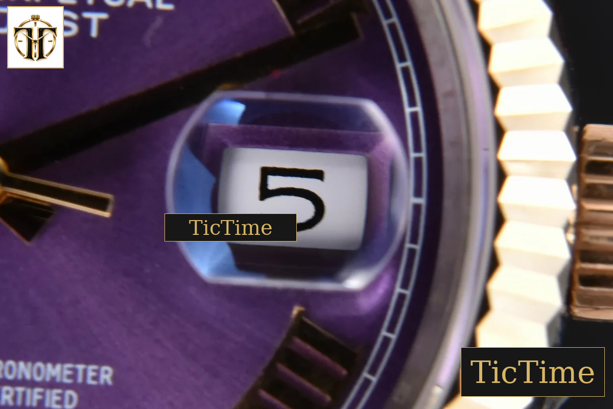DateJust 904L 36mm GMF YG/SS Fluted Bezel Purple Dial Roma Marker Jubilee Bracelet VR3285 — foto 9