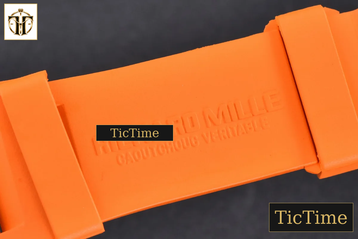RM035-02 42mm T+F Black Forged Carbon Black Skeleton Dial Orange Crown Orange Rubber Strap RMUL2 — foto 22