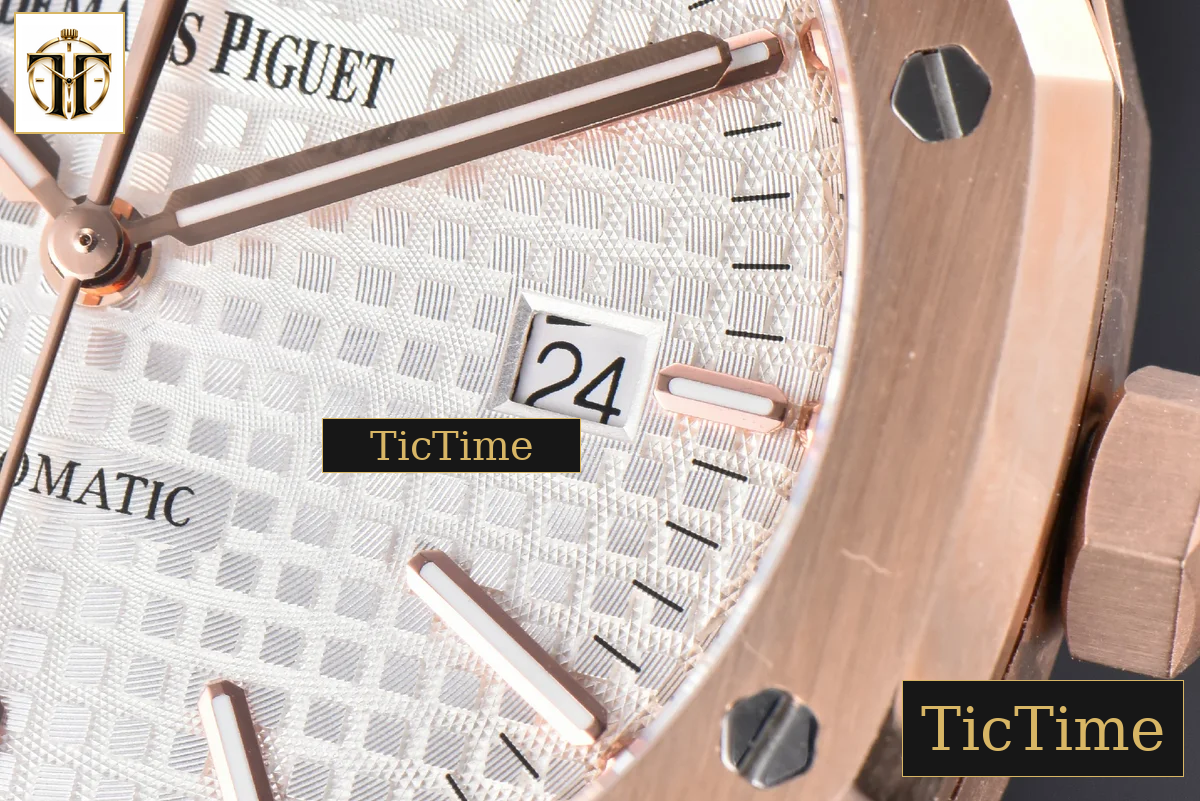 Royal Oak 15400 41mm IPF RG White Textured Dial Brown Leather Strap SA3120 — foto 7