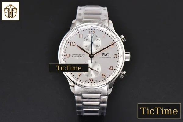 Foto frontal — Portuguese Chrono IW3716 41mm RSF White Dial YG Hand SS Bracelet A7750