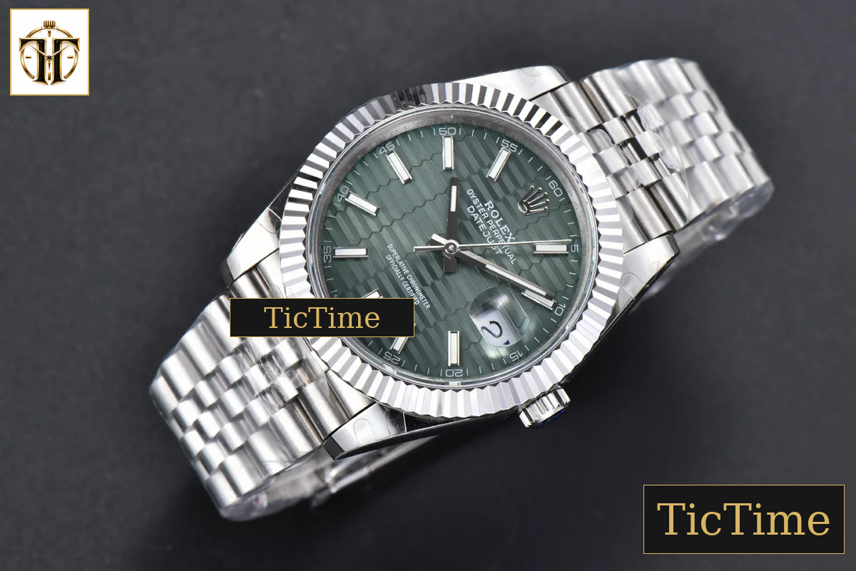 DateJust Mint 126334 41mm BPF Green Motif Dial Jubilee Bracelet A2824 — foto 16