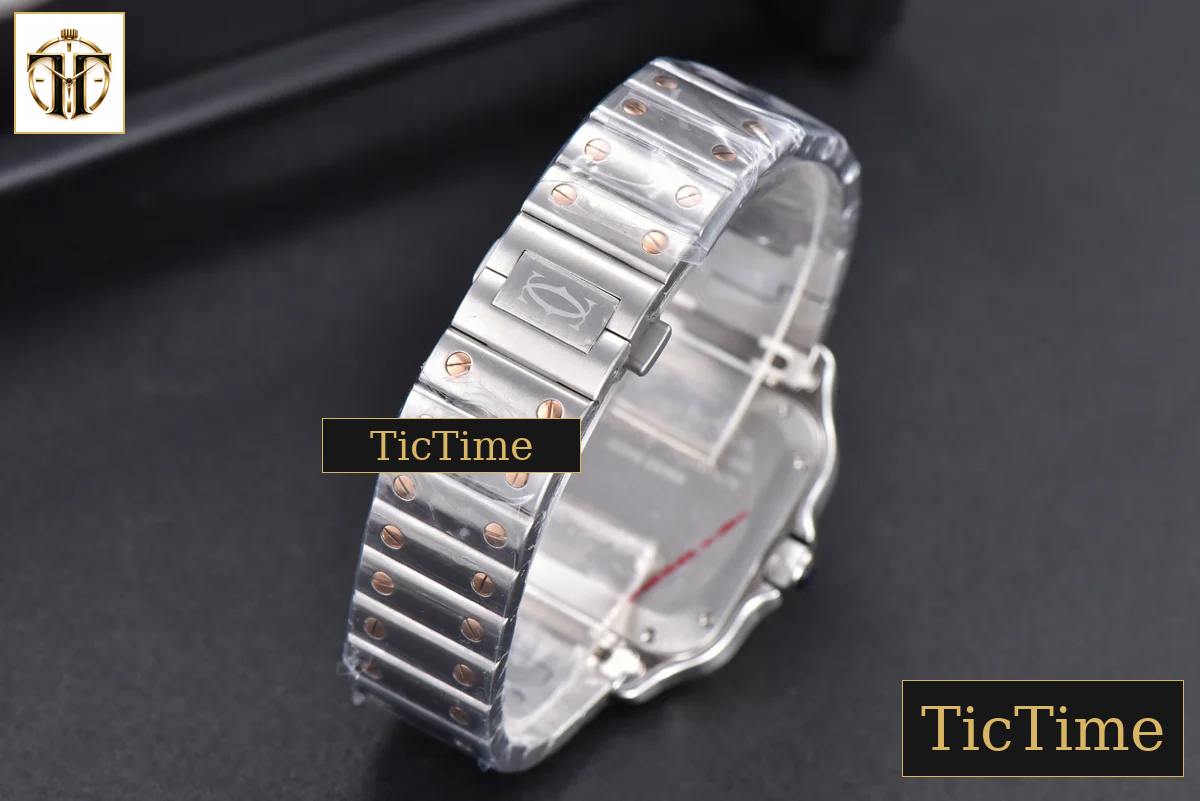 Santos de Cartier Medium 35mm BVF RG/SS White Dial RG/SS Bracelet Miyota 9039 — foto 22