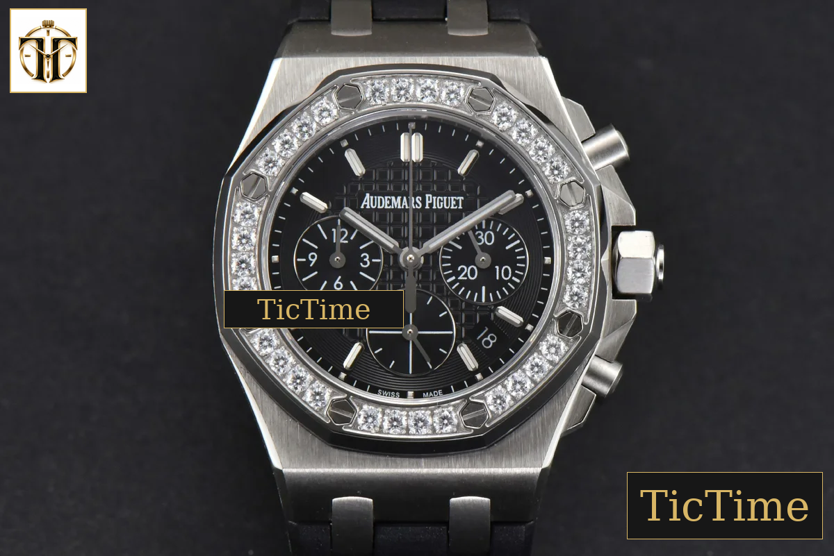 Offshore Ladies 26231ST 37mm RXWF Diamond Black Dial Black Subdial Black Rubber Strap Quartz — foto 2