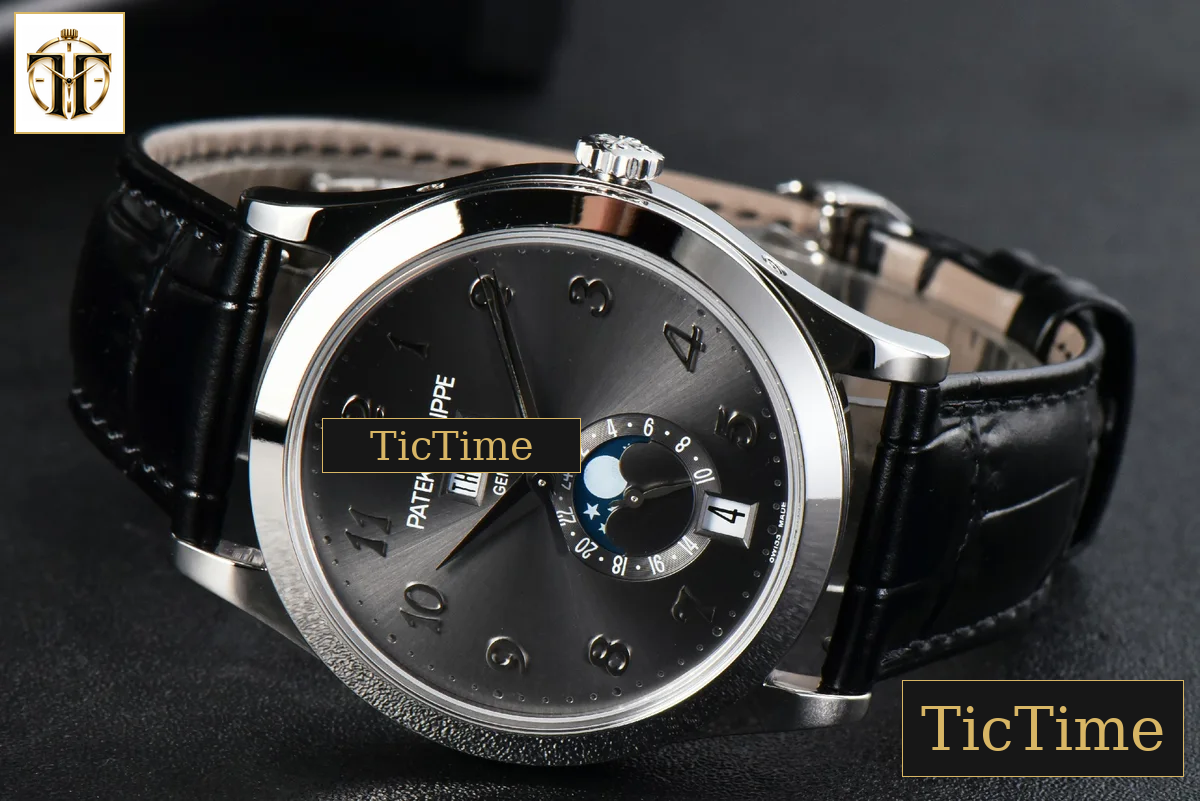 Complications 5396 38.5mm ZF Gray Dial Moonphase Stick Markers Black Leather Strap MY9015 — foto 11