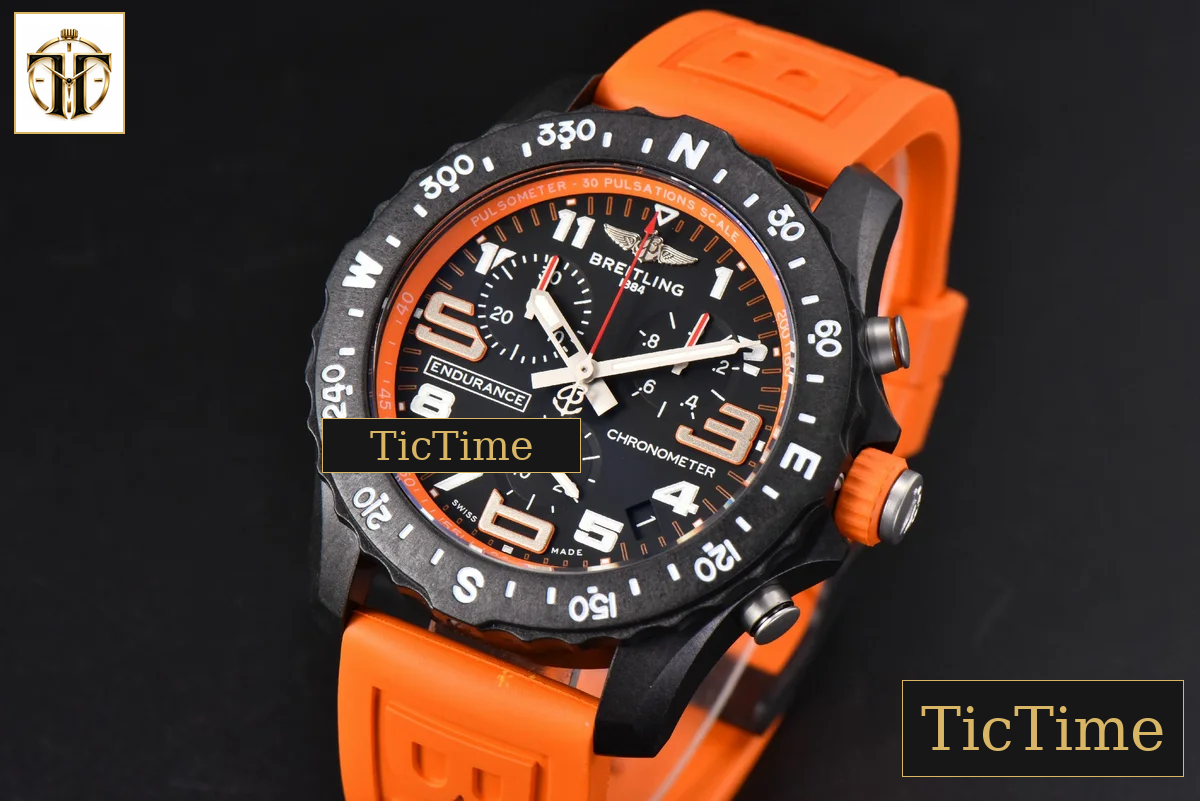 Endurance Pro 44mm OF Orange Chronometer Dial Orange Rubber Strap Swiss Quartz — foto 4