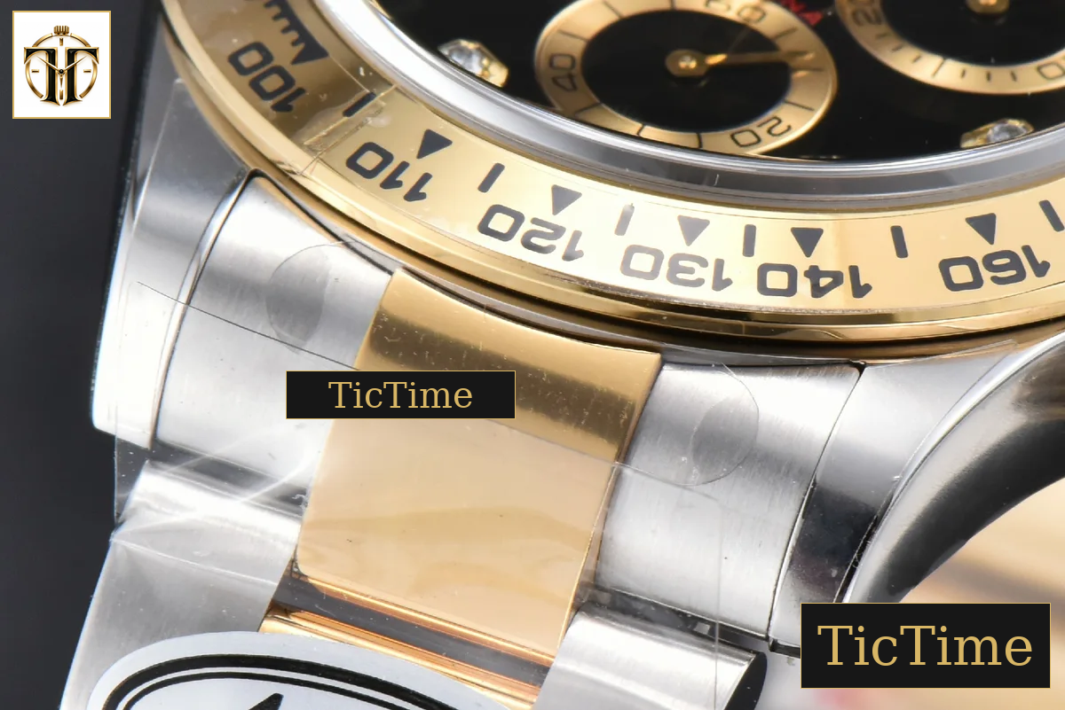Daytona 116503 40mm Clean Factory YG/SS Black Dial Diamond Marker YG/SS Bracelet A4130 — foto 11