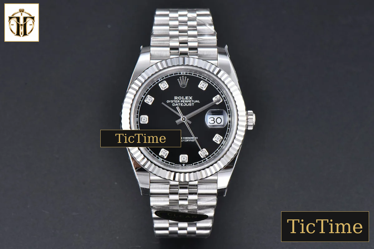 DateJust 904L 126334 41mm CF Black Dial Diamond Marker Jubilee Bracelet VR3235 — foto 3