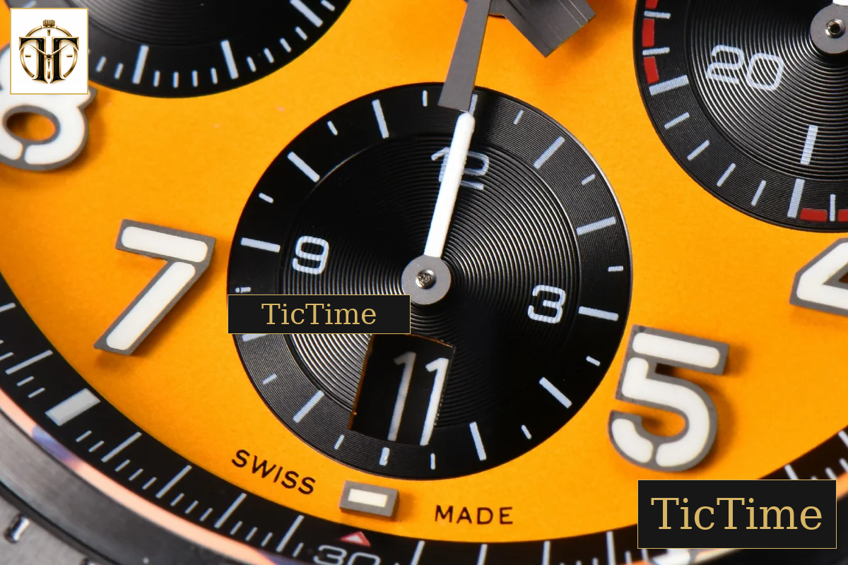 Avenger Chronograph 44mm BLSF Black PVD Orange/Black Dial Orange Nylon Strap A7750 — foto 8
