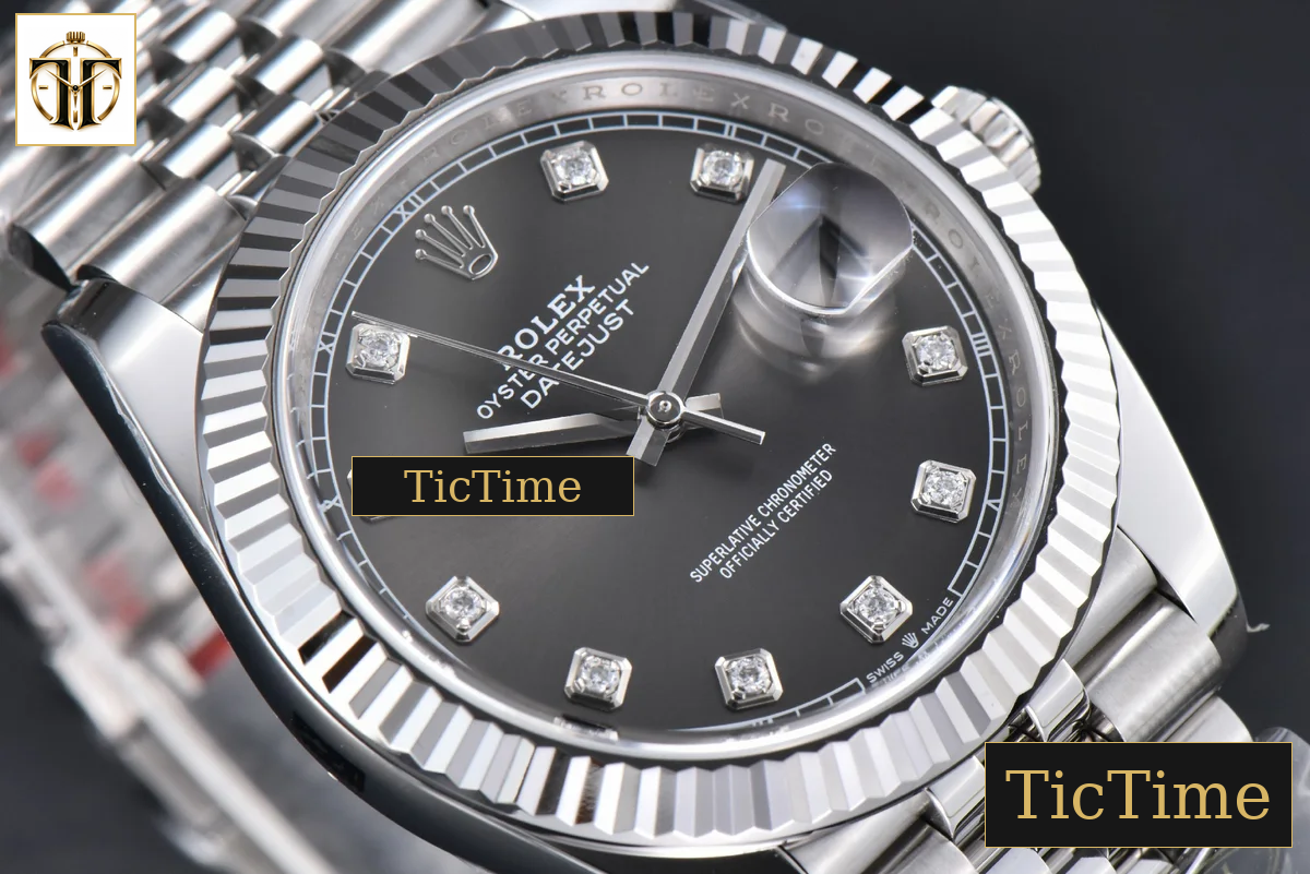 DateJust 904L 126334 41mm CF Gray Dial Diamond Marker Jubilee Bracelet VR3235 — foto 15
