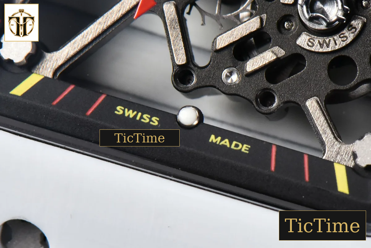 RM035-02 42mm T+F White Forged Carbon Skeleton Dial Red Crown Black Rubber Strap RMUL2 — foto 11