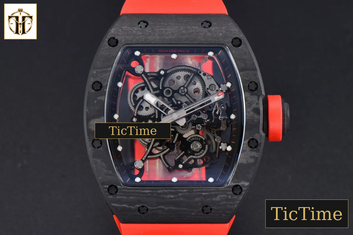 NTPT RM055 42.7mm BBRF Red Skeleton Dial Red Rubber Strap RMUL2 — foto 2