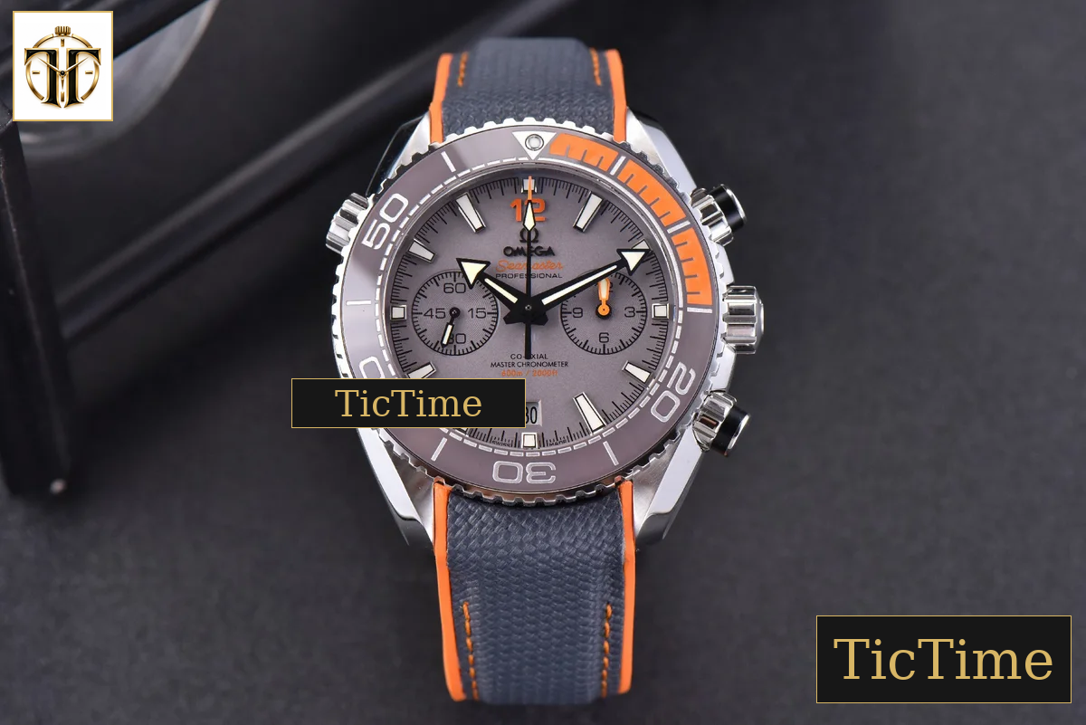 Planet Ocean Chrono 45.5mm OMF Gray Dial Orange/Black Rubber Strap A9900 — foto 2
