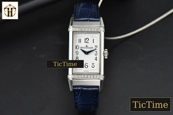 Foto frontal — Reverso One 3288420 20mm IMF Diamond White Moissanite Blue Leather Strap (wth CZ stones ) Swiss Quartz