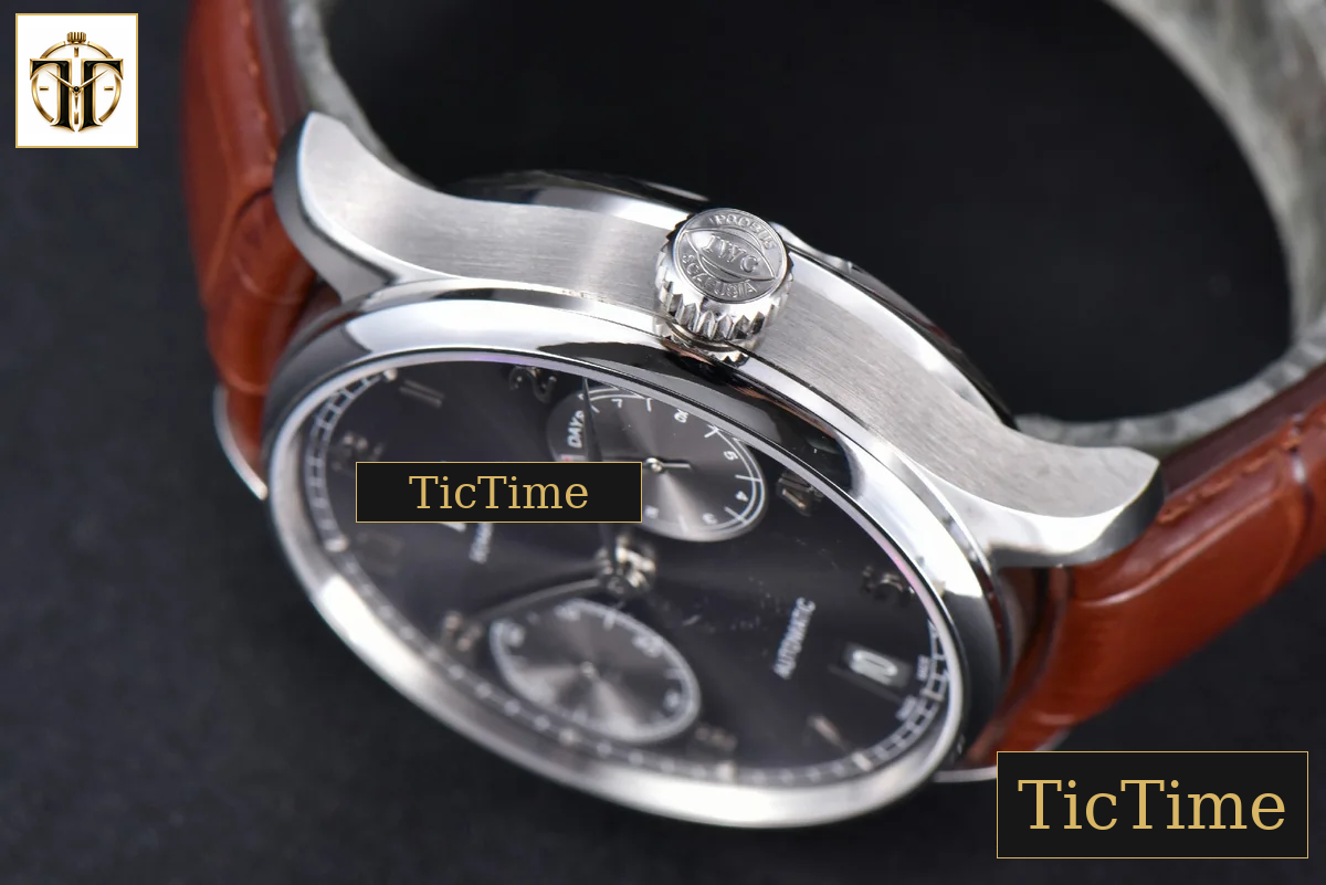 Portuguese PR IW500106 42mm ZF Gray Dial Brown Leather Strap A51011 — foto 12