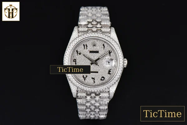 Foto frontal — Datejust Full 41mm GMF Diamond Diamond Arabic Dial Jubilee Bracelet A2824