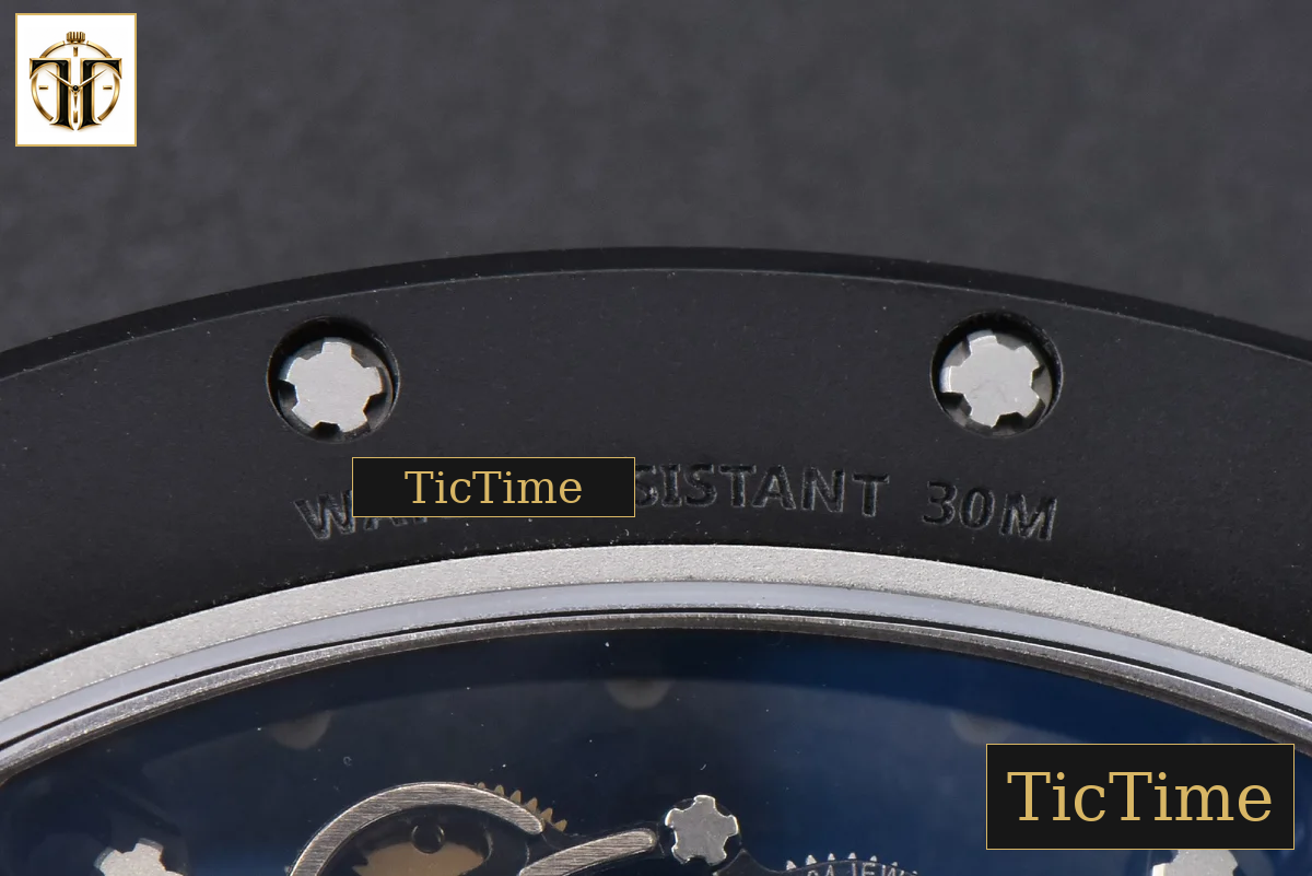 RM055 42.7mm BBRF Black Ceramic Black Skeleton Dial White Rubber Strap RMUL2 — foto 25