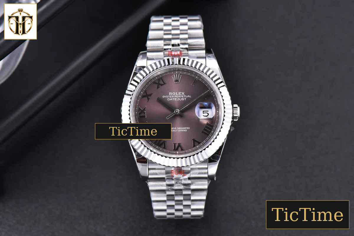 Datejust 41mm GMF SS Gray Dial Roma Marker Fluted Bezel Jubille Bracelet VR3235 — foto 3