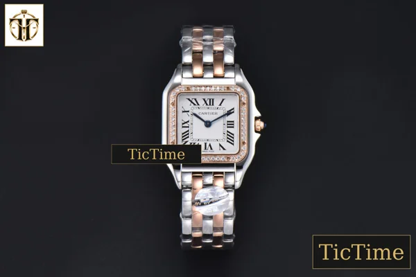 Foto frontal — Panthère Secrete Ladies 27mm BVF SS/RG White Dial Diamond Bezel SS/RG Bracelet Ronda Quartz