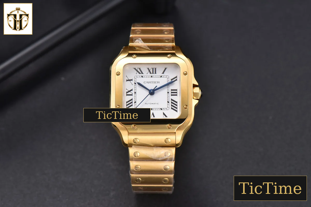 Santos de Cartier Medium 35mm BVF YG White Dial YG Bracelet Miyota 9039 — foto 2