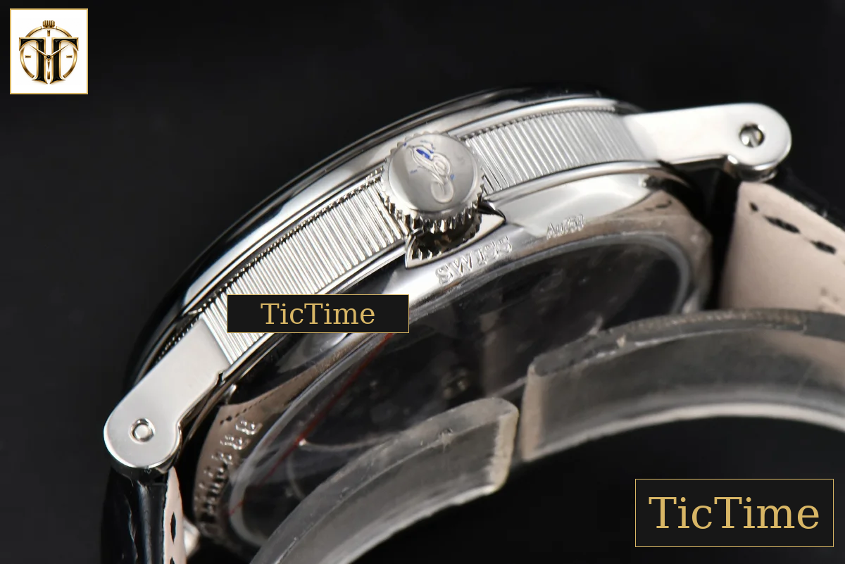 Tradition 7097BB 40mm ZF SS Gray Dial White Subdial Black Leather Strap A505 — foto 13