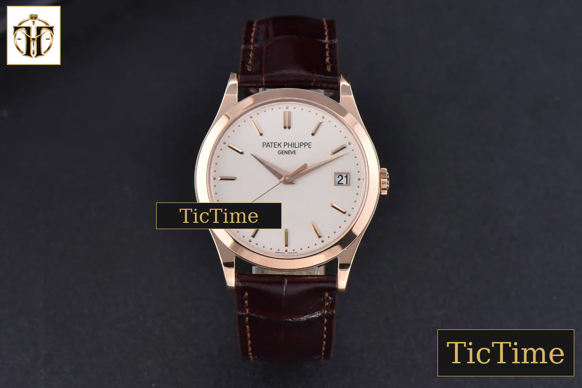 Calatrava 5296R 38mm ZF RG Ivory Dial Brown Leather Strap 9015 — foto 3