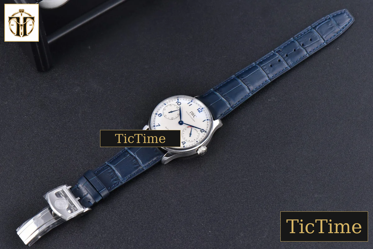 Portuguese PR IW500107 42mm ZF White Dial Blue Marker Blue Leather Strap A51011 — foto 29