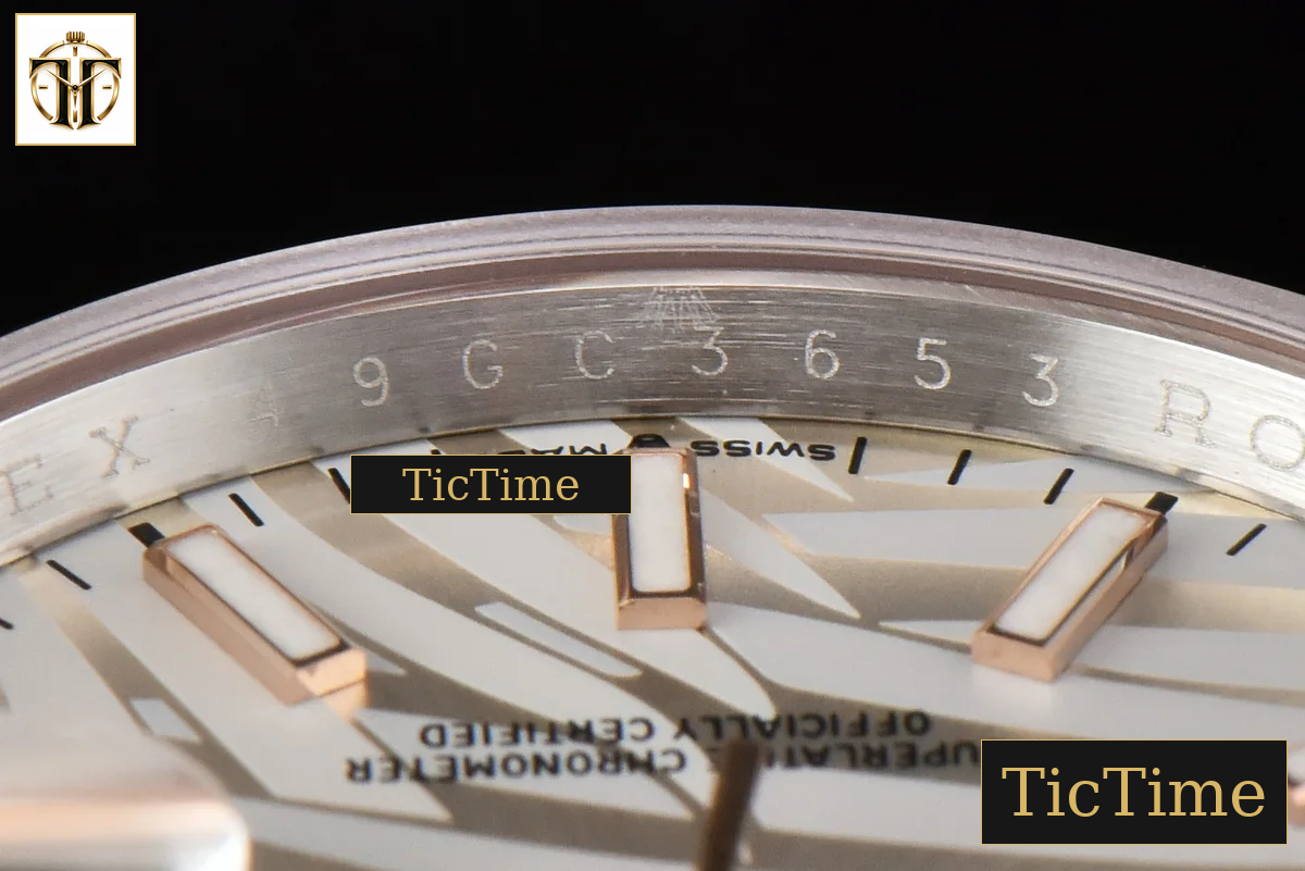 Datejust 36mm BPF RG/SS Smooth Bezel Silver Plam Dial Oyster Bracelet A2824 — foto 14