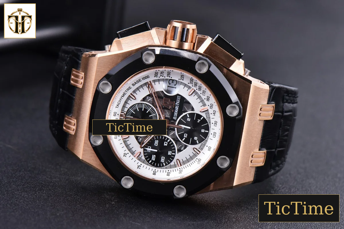 Royal Oak Offshore Ruben Barrichello II 44mm JF RG White Skeleton Dial Black Leather Strap V2 A3126 — foto 15