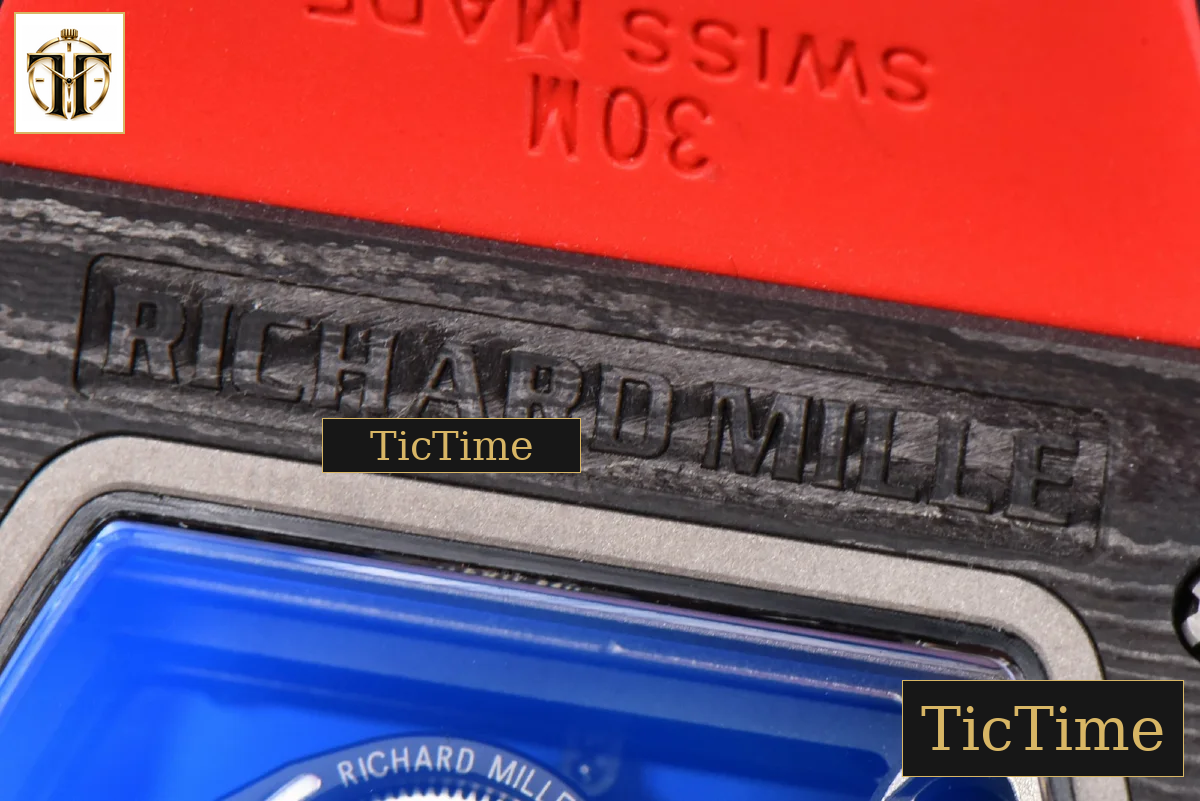 Ti Case RM055 42.7mm APSF Black Skeleton Dial Black Bezel Red Crown Red Rubber Strap RMUL2 — foto 24