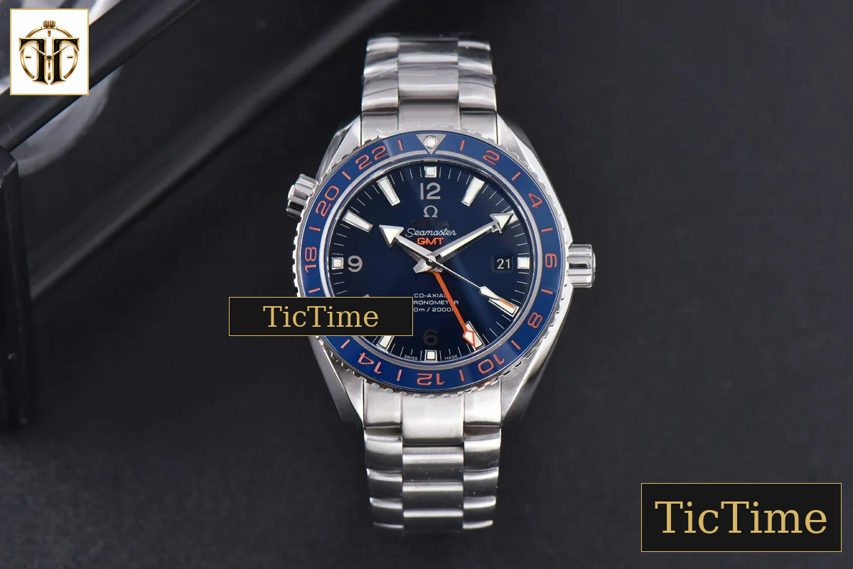Planet Ocean 600m GMT 43.5mm VSF Blue Dial Orange/Blue Bezel SS Bracelet A8906 — foto 3