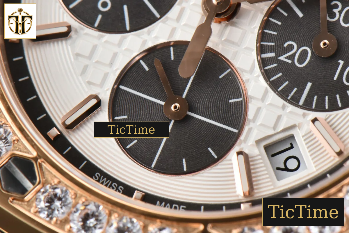 Offshore Ladies 26231ST 37mm RXWF RG Diamond White Dial Black Subdial Gray Rubber Strap Quartz — foto 8