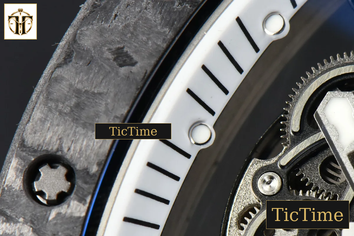 Bubba Watson RM055 42.7mm ZF Black NTPT White Skeleton Dial White Rubber Strap V6 NH05 — foto 6