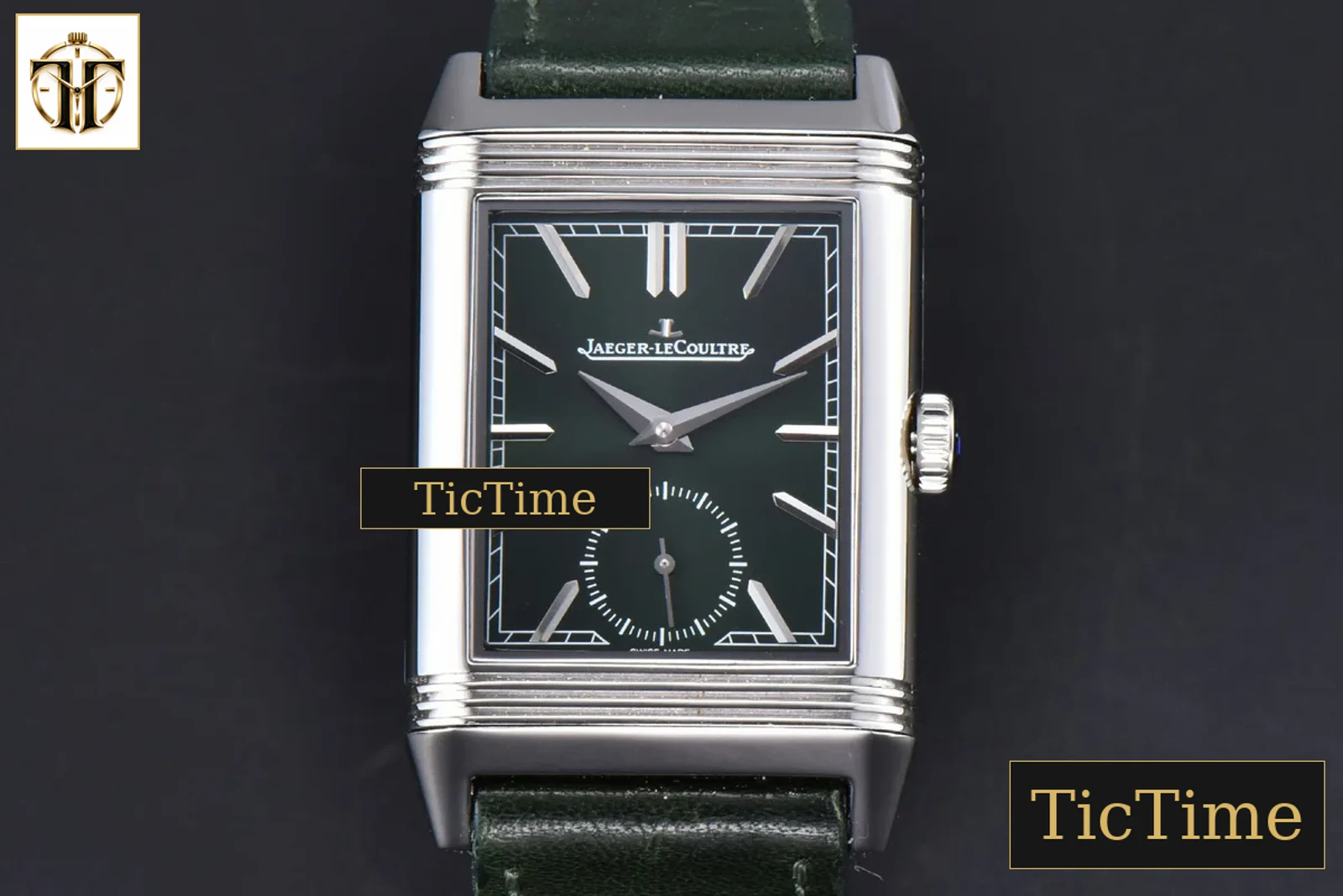 Master Reverso Tribute Small Seconds 30x47mm MGF Green Dial Green Leather Strap A854A — foto 2