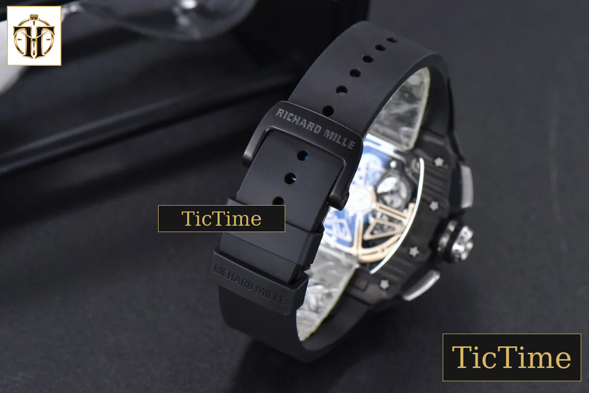 NTPT Chrono RM011 KVF Skeleton Dial Black Rubber Strap V2 A7750 — foto 17