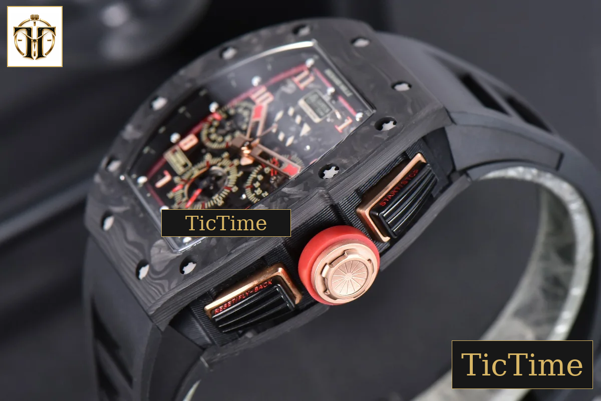 NTPT Chrono RM011 KVF Skeleton Dial RG Crown Black Rubber Strap V2 A7750 — foto 12