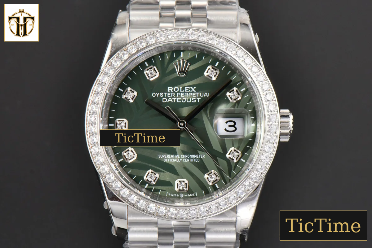 DateJust 36mm BPF Diamond Green Plam Dial Diamond Marker Jubilee Bracelet 3235 — foto 2