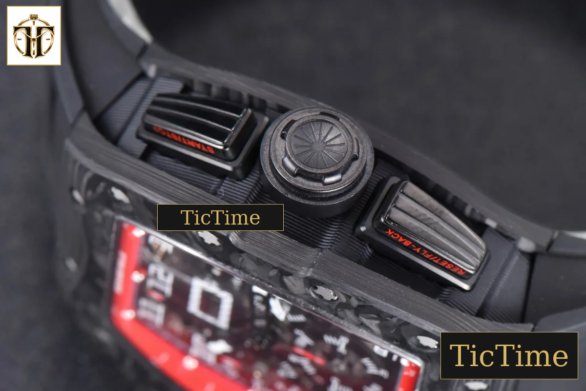 NTPT Chrono RM011 KVF Red Skeleton Dial Black Crown Black Rubber Strap V2 A7750 — foto 14
