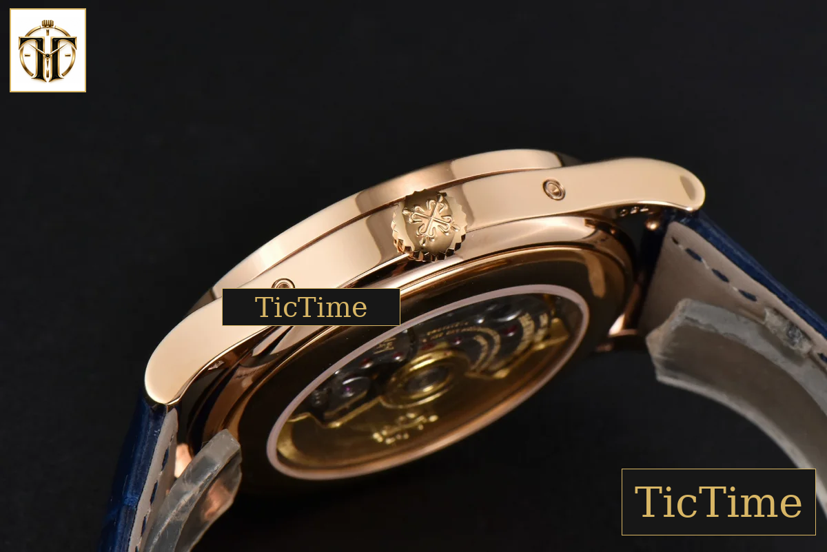 Annual Calendar Moonphase 5396 38.5mm ZF RG Blue Stick Dial Blue Leather Strap MY9015 — foto 13
