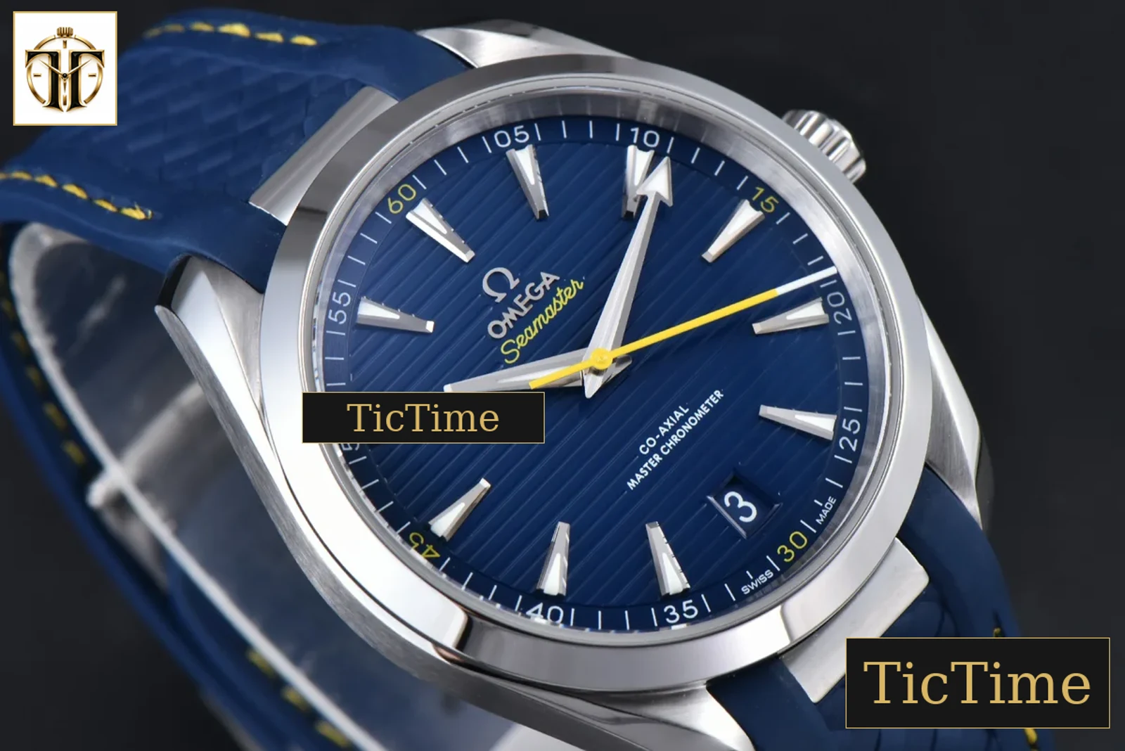 Aqua Terra 150M 41mm VSF SS Dark Blue Dial Yellow Hand Dark Blue Rubber Strap A8900 — foto 10