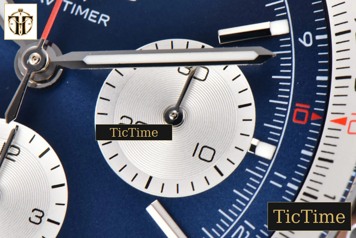 Navitimer B01 43mm BLSF Blue Dial White Subdial Black Leather Strap A7750 — foto 7