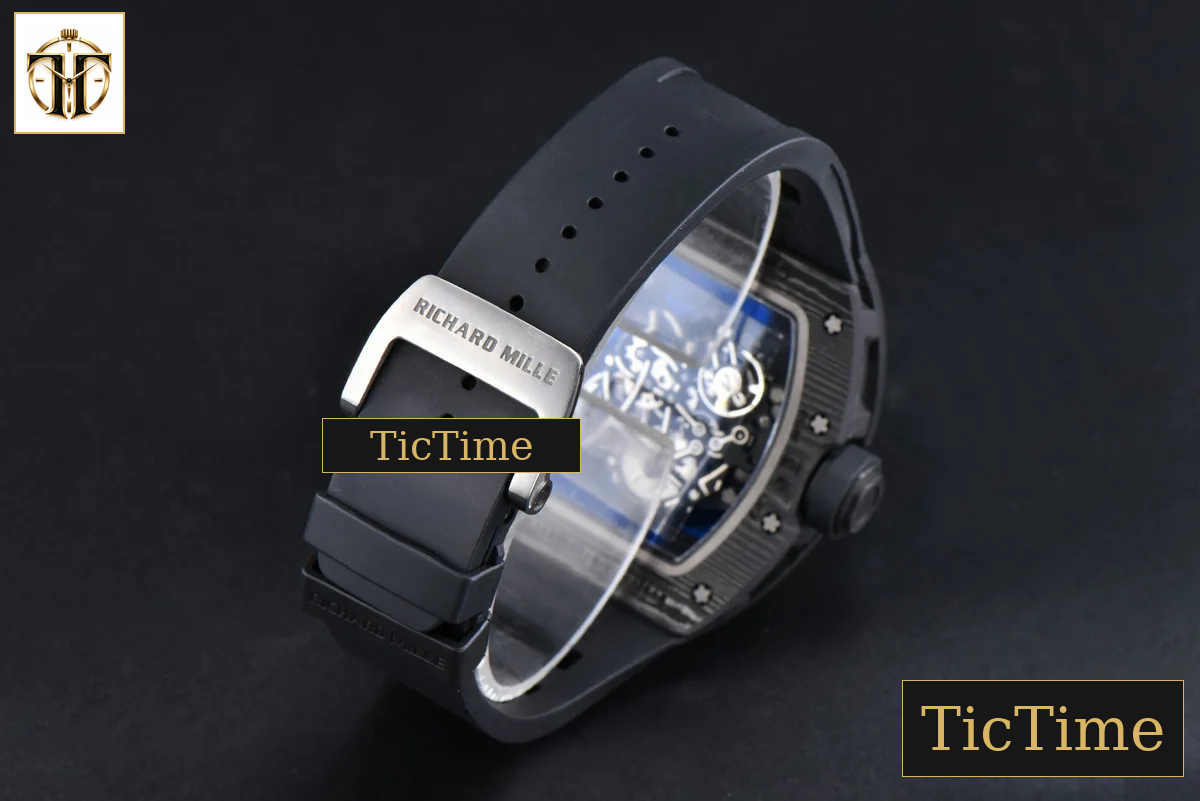 NTPT RM055 42.7mm APSF Gold Skeleton Dial Black Bezel Black Crown Black Rubber Strap RMUL2 — foto 34