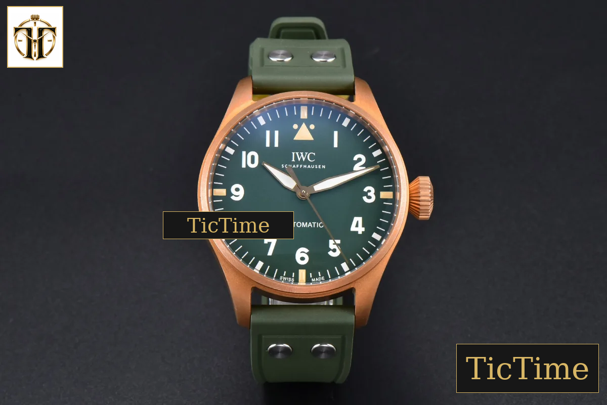 Big Pilot IW329702 43.8mm M+F Bronze Green Dial Green Rubber Strap A2892 — foto 2