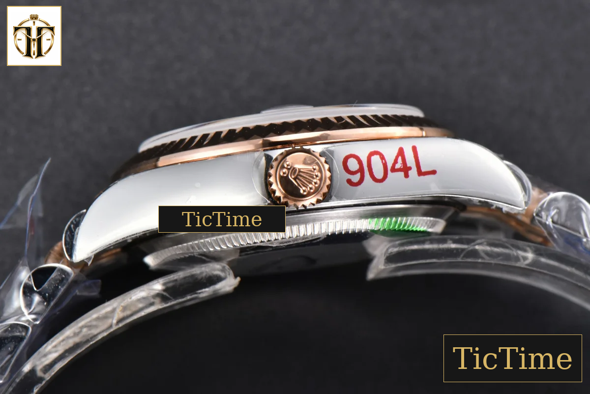 DateJust 904L 31mm GMF RG/SS Fluted Bezel Silver Flowers Dial Jubilee Bracelet A2824 — foto 17