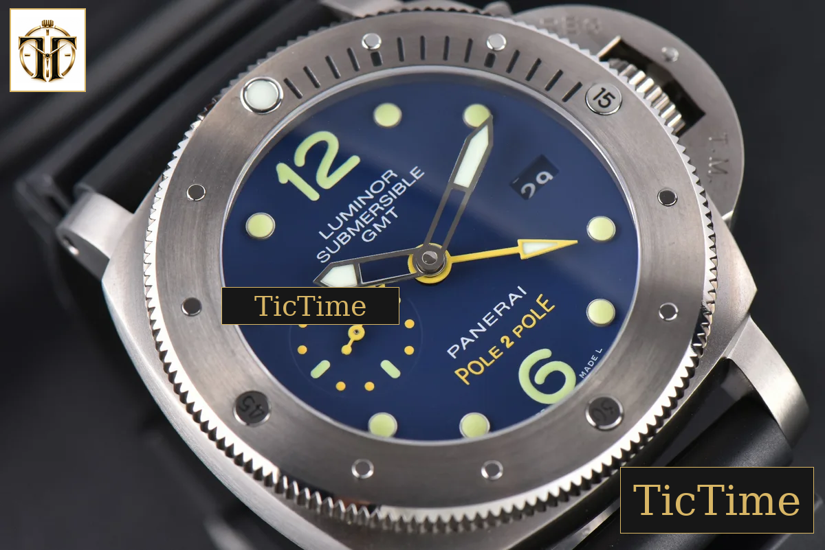 Luminor Submersible 1950 GMT Mike Horn PAM719 47mm VSF Blue Dial Rubber Strap P9001 — foto 9
