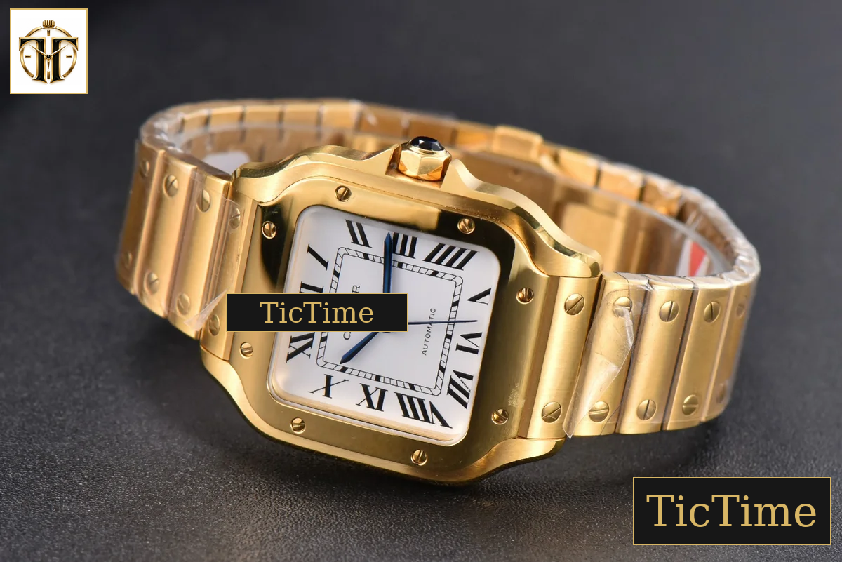 Santos de Cartier Medium 35mm BVF YG White Dial YG Bracelet Miyota 9039 — foto 13