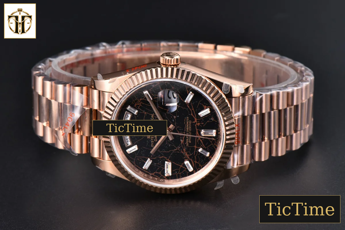 DayDate Tungsten 40mm GMF RG Sinople Dial Diamond Marker President Bracelet 165g VR3255 — foto 17