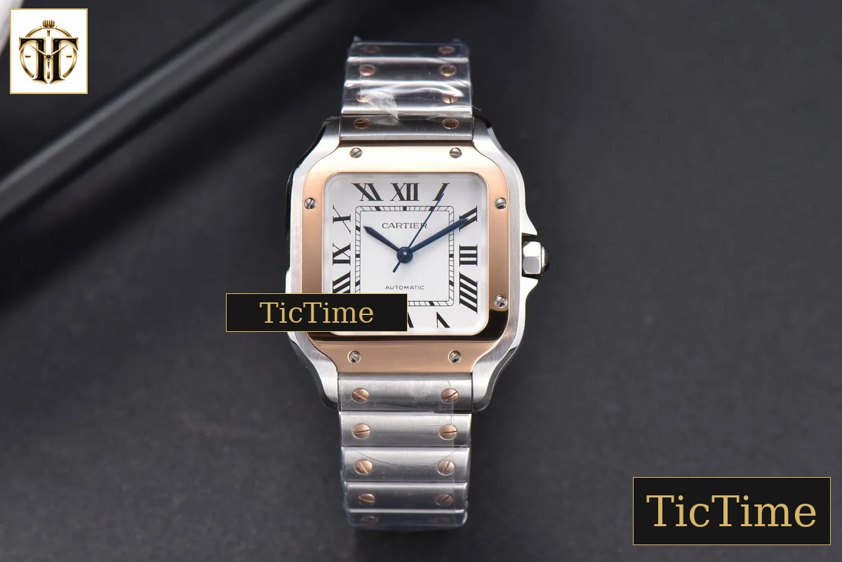Santos de Cartier Medium 35mm BVF RG/SS White Dial RG/SS Bracelet Miyota 9039 — foto 2