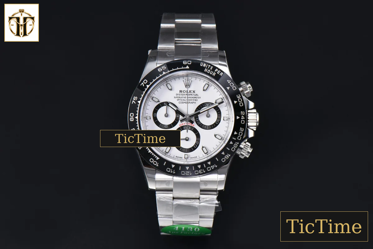 Daytona 116500 40mm APSF SS Panda White Dial Ceramic Bezel SS Bracelet SH4130 — foto 3