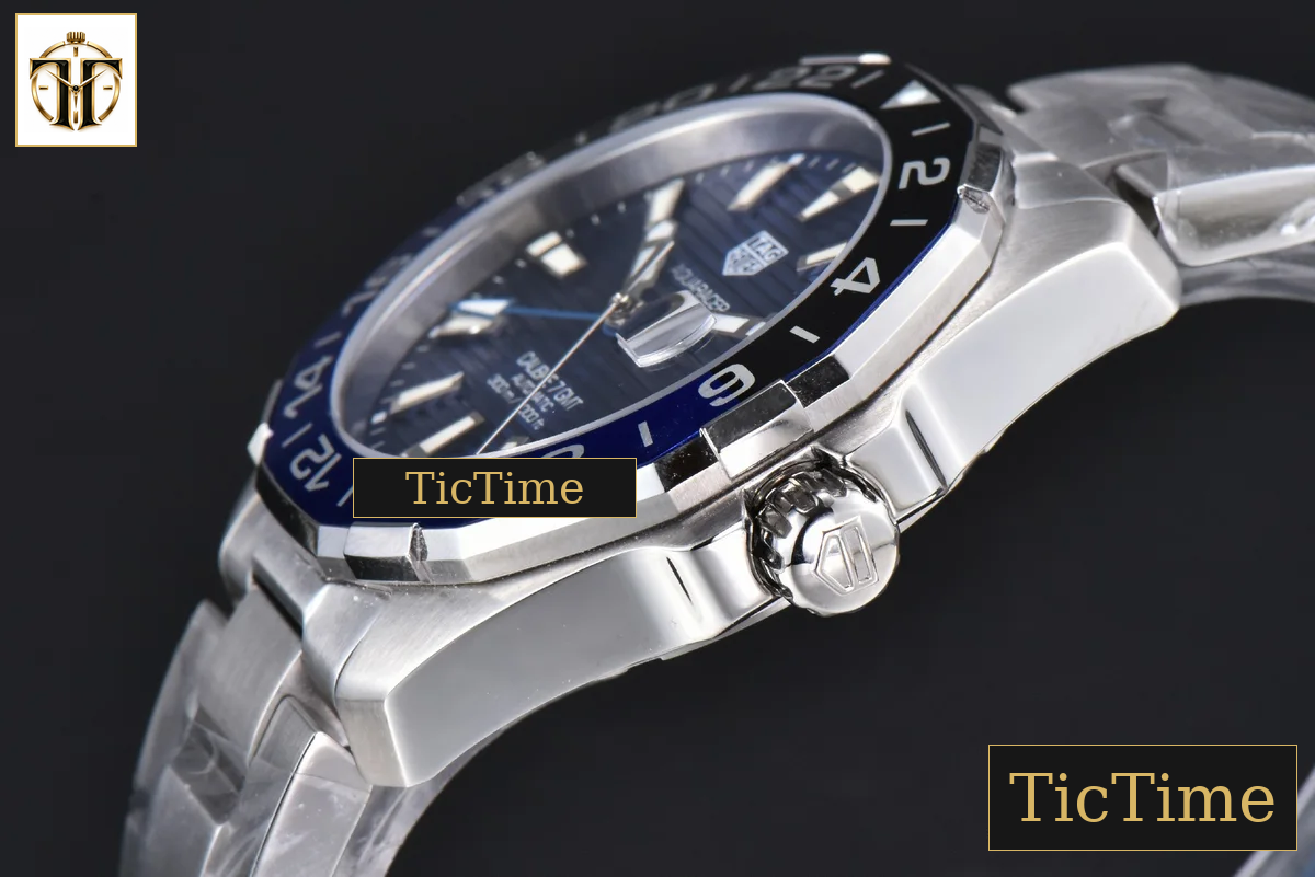 Aquaracer Calibre 5 GMT 43mm OF Blue/Black Bezel Blue Dial SS Bracelet SW200 — foto 14