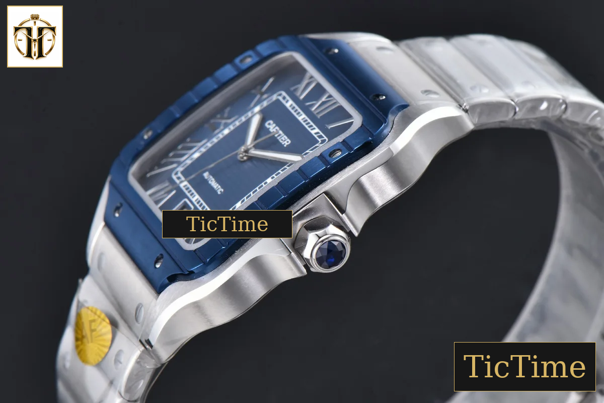 Santos de Cartier XL 40mm AF SS Blue Dial Blue Bezel SS Bracelet Miyota 9015 — foto 10